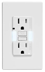 leviton gfnl1-w self-test smartlockpro slim gfci tamper-resistant receptacle with guidelight and led indicator, 15-amp, white