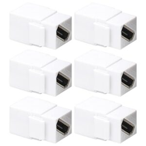 yoemely hdmi keystone 8k, white hdmi keystone coupler for hdmi 2.1a cable pass through, including 8k 60hz or 4k 120hz resolution and up to 48g bandwidth (6 pack)