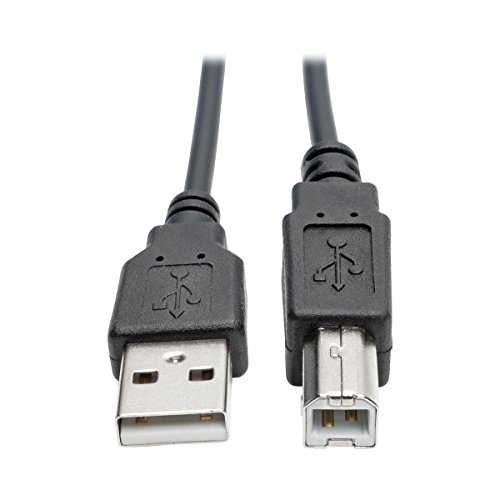 Tripp Lite 10 ft. Hi-Speed USB 2.0 to USB-B Cable (M/M), Coiled, USB Type-A to Type-B (U022-010-COIL),black