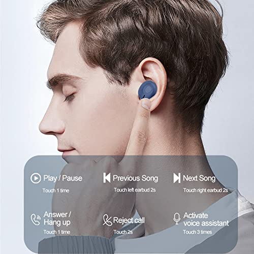 Nsxcdh Bluetooth 5.3 Earbuds, Wireless Headphones with Digital Display, Control Stereo Immersive Premium Sound, Noise Reduction Waterproof Bluetooth Earbuds for Gaming Sports