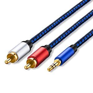 NC XQIN RCA to 3.5mm, 3.5mm to RCA Cable 20 ft RCA to Aux HiFi Sound 3.5mm to RCA Audio Cable Nylon Braided Aux to RCA Cord for Smartphones, MP3, Tablets, Speakers, HDTV