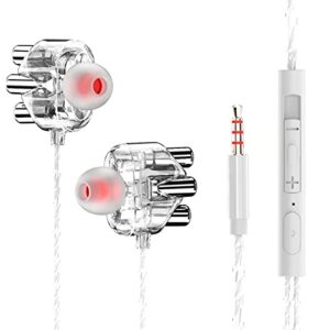bluelans wired earphones, in-ear headphones earphones with microphone, in ear wired earphones, noise isolating, stereo pure sound headphones for iphones, ipads, smartphone, mp3 players etc. white