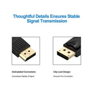 Rankie DisplayPort to DisplayPort Cable, DP to DP, 4K Resolution, 6 Feet, Black