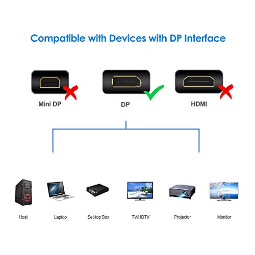 Rankie DisplayPort to DisplayPort Cable, DP to DP, 4K Resolution, 6 Feet, Black