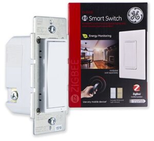 ge zigbee smart switch in-wall lighting control, neutral wire required, works directly with alexa plus, echo show (2nd gen), white & light almond, 45856ge