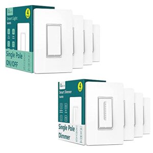 4 pack smart dimmer switch + 4 pack smart light switch bundles