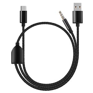 usb c to 3.5mm aux cable, 2 in 1 usb c to 3.5mm car stereo aux headphone jack cable with usb c charging compatible with samsung galaxy s23/s22 ultra/s21/s21fe/s20/note 20, pixel 7/7pro/6/6pro/5/4/3xl