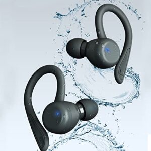 Wireless Earbuds with Earhooks ​Over Ear Sport Headphones Sweatproof Earphones Workout Jogging Gym