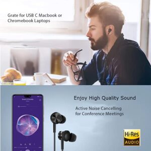 kolodosa Headphones Galaxy Earbuds for Samsung usbc Earphones USB c with mic Type c Ear Buds Wired audiofonos S21 s20 fe Note 90 Plus s21+ Folding Z Wired Original Black