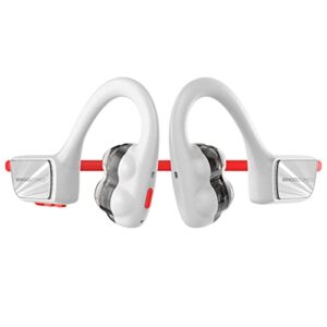 Open Ear Headphones Wireless Bluetooth, 4-Speakers Open Air Conduction Headsets,IPX6 Warterproof Conducting Earphones with Microphone,8 Hours Playtime for Cycling, Driving, Sports, Gym, Hiking White