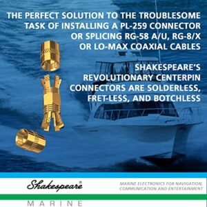 Shakespeare PL-258-CP-G Marine Center Pin Spice Connector , Gold