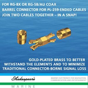 Shakespeare PL-258-CP-G Marine Center Pin Spice Connector , Gold