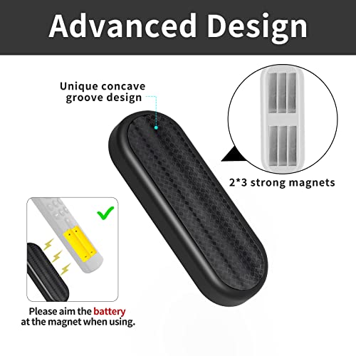 ZEAKOC Fire TV Magnetic Remote Holder, for All Versions of Amazon Remotes, for Roku TV Remotes, Strong Magnets, Quality Adhesive, Wall Mount Holder Black (Holder Only)