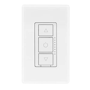 luvoni wifi smart dimmer switch, 3-way/single pole electrical light switch, 3 button, 300 watt max, led compatible, screwless wall plate included, compatible with alexa and google assistant