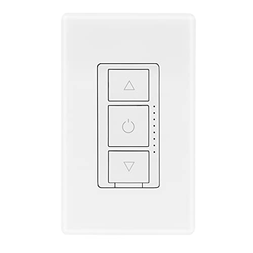 Luvoni WiFi Smart Dimmer Switch, 3-Way/Single Pole Electrical Light Switch, 3 Button, 300 Watt max, LED Compatible, Screwless Wall Plate Included, Compatible with Alexa and Google Assistant