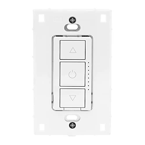 Luvoni WiFi Smart Dimmer Switch, 3-Way/Single Pole Electrical Light Switch, 3 Button, 300 Watt max, LED Compatible, Screwless Wall Plate Included, Compatible with Alexa and Google Assistant