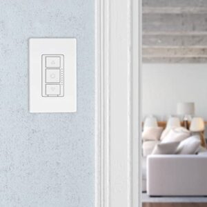 Luvoni WiFi Smart Dimmer Switch, 3-Way/Single Pole Electrical Light Switch, 3 Button, 300 Watt max, LED Compatible, Screwless Wall Plate Included, Compatible with Alexa and Google Assistant