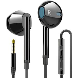 dixvuk wired earbuds with microphone, noise isolating in-ear headphones, earphone fits 3.5mm interface for ipad,mp3/mp4, apple iphone, android smartphones (black)