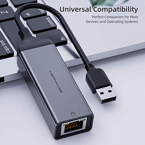 USB Ethernet Adapter,Bstxnwen Network Adapter USB 3.0 to Network Gigabit RJ45 LAN 10/100/1000 Mbps Adapter Converter for Nintendo Switch, MacBook, Mac Pro Mini, iMac, XPS, Surface Pro, Notebook, PC