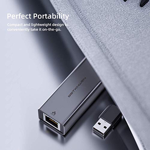 USB Ethernet Adapter,Bstxnwen Network Adapter USB 3.0 to Network Gigabit RJ45 LAN 10/100/1000 Mbps Adapter Converter for Nintendo Switch, MacBook, Mac Pro Mini, iMac, XPS, Surface Pro, Notebook, PC