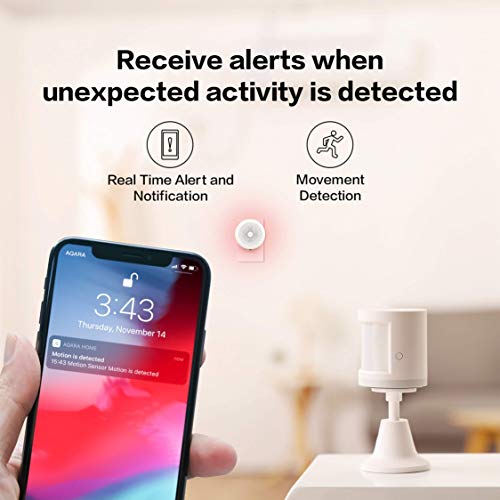 Aqara Wireless Mini Switch Plus Aqara Motion Sensor, Requires AQARA HUB, Zigbee Connection, for Remote Monitoring, Alarm System and Smart Home Automation