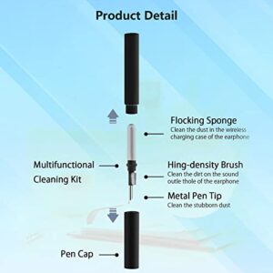 Hksany Bluetooth Earbuds Cleaning Pen, Wireless Headphones Cleaning Tool Multi-Function Cleaner Kit with Soft Brush for Earphones, Charging Box Accessories, Phone, Camera