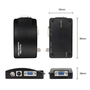 Portable BNC to VGA Video Converter Composite S-Video Input to PC VGA Out Adapter Digital Switch Box for PC MACTV Camera DVD DVR