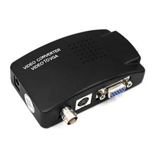 Portable BNC to VGA Video Converter Composite S-Video Input to PC VGA Out Adapter Digital Switch Box for PC MACTV Camera DVD DVR