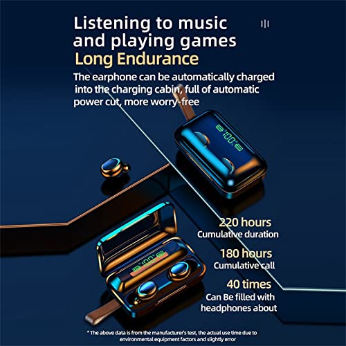 Wireless Earbuds Bluetooth Headphones Digital Display Touch Control Rechargeable Built-in Microphone in-Ear Stereo Deep Bass Headsets for Sports Running Gaming Music