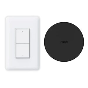 aqara smart light switch (with neutral, double rocker) plus aqara hub m2, zigbee switch, remote control and set timer for home automation, compatible with alexa, apple homekit, google assistant