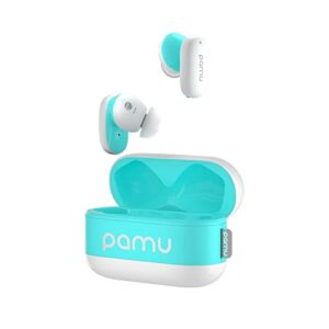 pamu z1 wireless earbuds active noise cancelling earphones bluetooth 5.2 with dual anc 4 mics enc, in-ear headphones with charging case hi-fi sound, low latency game mode, touch control (blue)