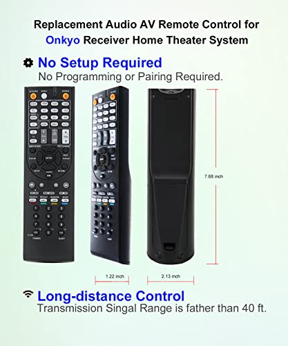 JISOWA Replacement for Onkyo Receiver Remote Control Universal TX-NR626 TX-NR636 RC-866M RC-764M TX-NR515 RC-879M RC-880M TX-SR506 RC-709M TX-SR606 RC-710M TX-SR607 RC-737M TX-NR525 TX-NR535 HT-R391