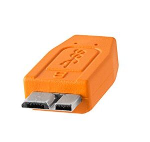 Tether Tools TetherPro USB 3.0 to Micro-B Cable | for Fast Transfer and Connection Between Camera and Computer | High Visibility Orange | 15 Feet (4.6 m)