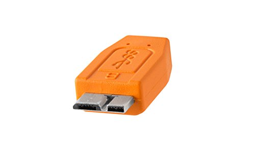 Tether Tools TetherPro USB 3.0 to Micro-B Cable | for Fast Transfer and Connection Between Camera and Computer | High Visibility Orange | 15 Feet (4.6 m)