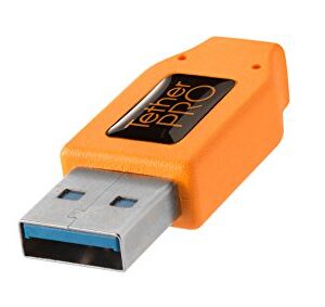 Tether Tools TetherPro USB 3.0 to Micro-B Cable | for Fast Transfer and Connection Between Camera and Computer | High Visibility Orange | 15 Feet (4.6 m)