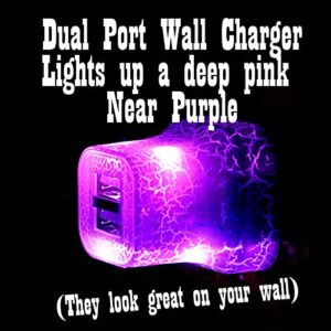 LyteCordz - Light Up Magnetic Quick Connect Release LED Charging Cable USB Cord with Light Up Wall Plug (Purple, 6 Feet, Universal - Compatible with iPhone, Android Micro, Type C)