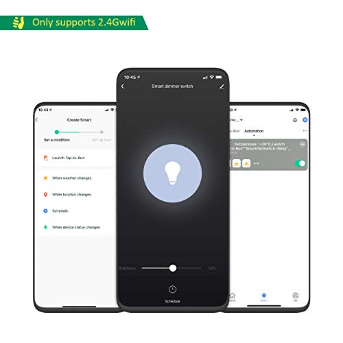 Smart Dimmer Switch by Martin Jerry | SmartLife App, Mains Dimming ONLY, Compatible with Alexa as WiFi Light Switch Dimmer, Single Pole, Works with Google Assistant [2Pack]