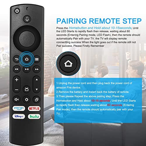 NS-RCFNA-21 Replace Voice Remote Control fit for Toshiba Fire TV, Insignia Fire TV, Fire TV Stick 4K, Fire TV Cube and Fire TV 2014/2015/2017 (Does NOT Replace Digital Keyboard Remote Control)
