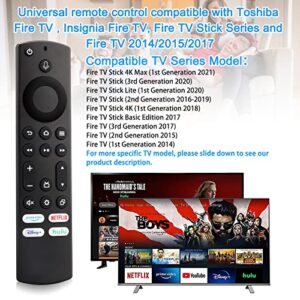 NS-RCFNA-21 Replace Voice Remote Control fit for Toshiba Fire TV, Insignia Fire TV, Fire TV Stick 4K, Fire TV Cube and Fire TV 2014/2015/2017 (Does NOT Replace Digital Keyboard Remote Control)