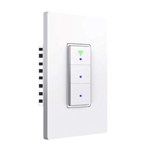 sana smart light switch,wifi wall light switch, easy installation and app control, compatible with alexa and google home, no hub required (3 switches in 1 gang)