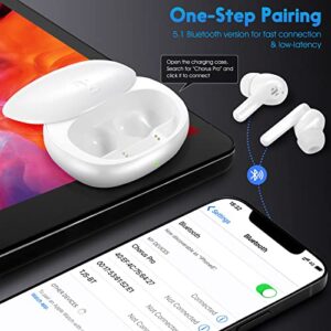 Omniklad ANC Wireless Earbuds, Bluetooth 5.1 Noise Cancelling Headphones Immersive Sound Quality, Clear Calls, Touch Control, Wireless Charging, Premium Deep Bass Headset with Sweat & Water Resistance