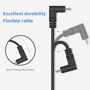 Poyiccot 90 Degree USB C to USB C Cable 1feet, Type C to Type C Fast Charging Cable, Short USB C Cable Up & Down Angled USB 3.1 Type C USB C to C Cable for Laptop & Tablet & Mobile Phone