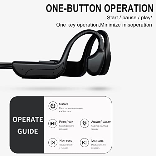 XUnion Wireless Bluetooth Headphones Outdoor Stereo Earbuds Bone-Conduction Earphone Sports Waterproof Headset Microphone GT0, Black Gt0