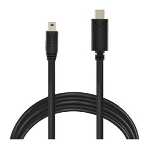 vebner 20-foot mini usb 5-pin to usb type c cable – extra long tethering cable – compatible with canon, gopro, yeti microphones, dash cams, tomtom gps systems, mp3 players and more.