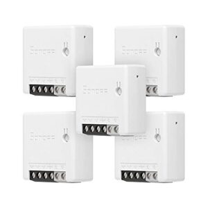 sonoff mini r2 10a smart wifi wireless light switch, universal diy module for smart home automation solution, works with alexa & google home assistant, compatible with ifttt, no hub required (5-pack)