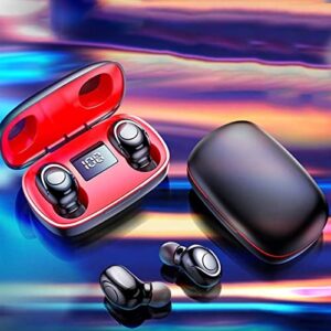 vetitkima wireless earbuds noise cancelling, bluetooth headphones with mic, wireless in-ear earphones light-weight earbuds with led display for sport