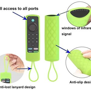 2 Pack Glow Remote Cover for Fire TV Stick 4K Max/3rd Gen/4K/(Lite/Cube 1st and 2nd Gen) Alexa Voice Remote 4K Max/3rd Gen 2021 Silicone Remote Cover Case Sleeve Skin Glow in The Dark - Green Blue