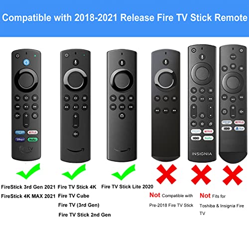 2 Pack Glow Remote Cover for Fire TV Stick 4K Max/3rd Gen/4K/(Lite/Cube 1st and 2nd Gen) Alexa Voice Remote 4K Max/3rd Gen 2021 Silicone Remote Cover Case Sleeve Skin Glow in The Dark - Green Blue