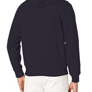 Lacoste Men's Long Sleeve Zipper Taping Hooded Sweatshirt, Abysm, XXL