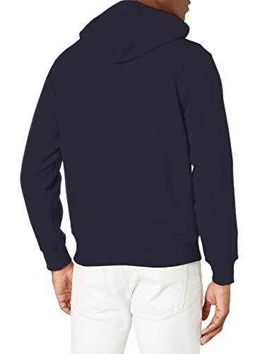 Lacoste Men's Long Sleeve Zipper Taping Hooded Sweatshirt, Abysm, XXL